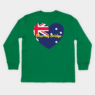 Murray Bridge SA Australia Australian Flag Heart Kids Long Sleeve T-Shirt